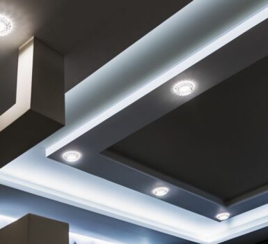 cob light in suspended ceiling and drywall